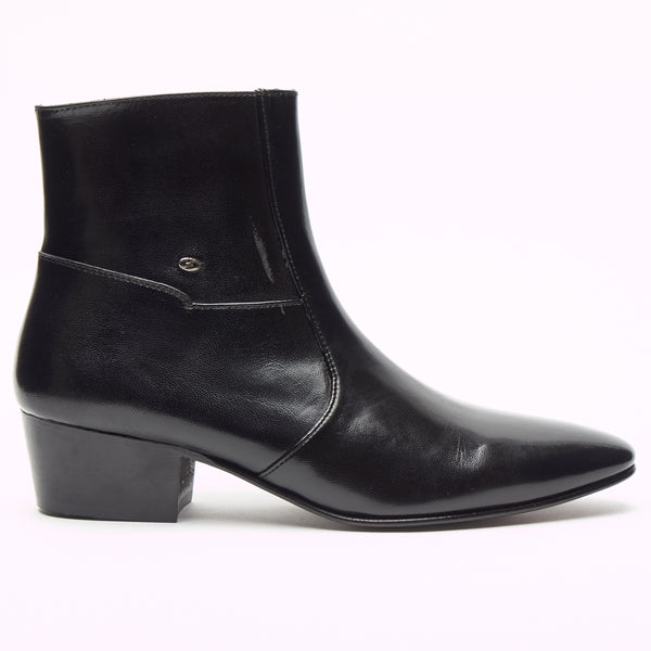 Mens black cuban outlet heel boots